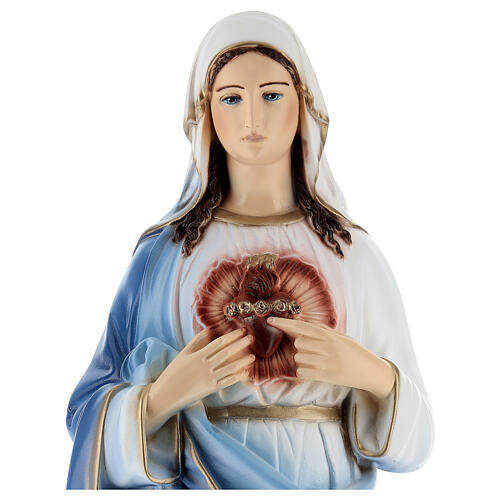 Sacré-Coeur de Marie statue poudre de marbre 65 cm EXTÉRIEUR 2