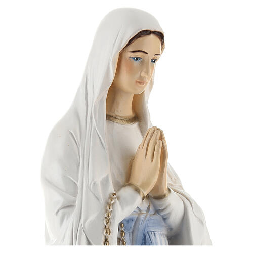 Madonna Lourdes polvere marmo veste bianca 65 cm ESTERNO 2