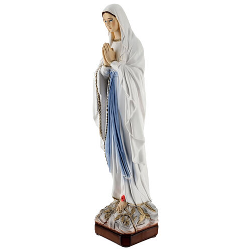 Madonna Lourdes polvere marmo veste bianca 65 cm ESTERNO 3