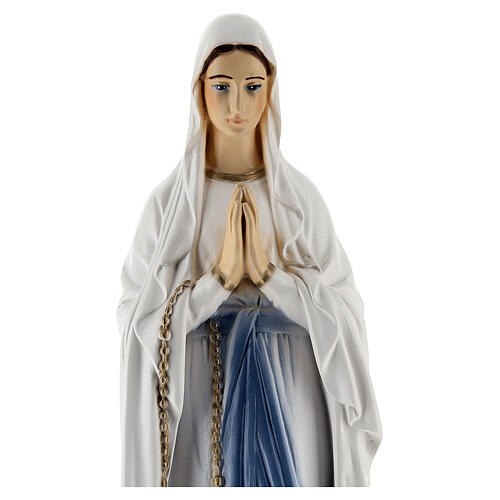 Madonna Lourdes polvere marmo veste bianca 65 cm ESTERNO 4