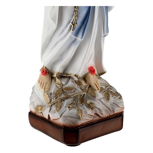 Our Lady of Lourdes statue marble dust white dress 65 cm OUTDOOR 5