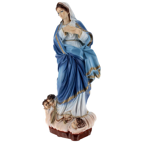 Heilige Jungfrau Maria, Marmorpulver, farbig gefasst, 50 cm, AUßENBEREICH 3