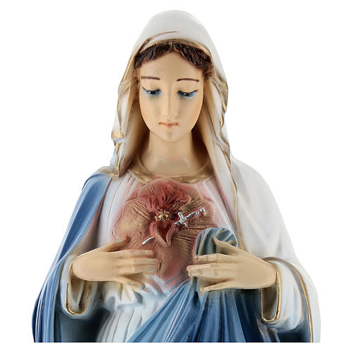 Estatua Sagrado Corazón de María polvo de mármol 50 cm EXTERIOR 2