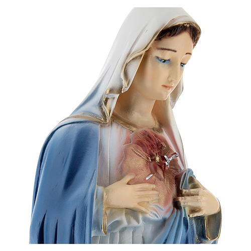 Estatua Sagrado Corazón de María polvo de mármol 50 cm EXTERIOR 4