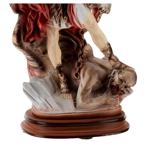 Statue, Erzengel Michael, aus Marmor-Pulver, 40 cm, AUSSEN 4