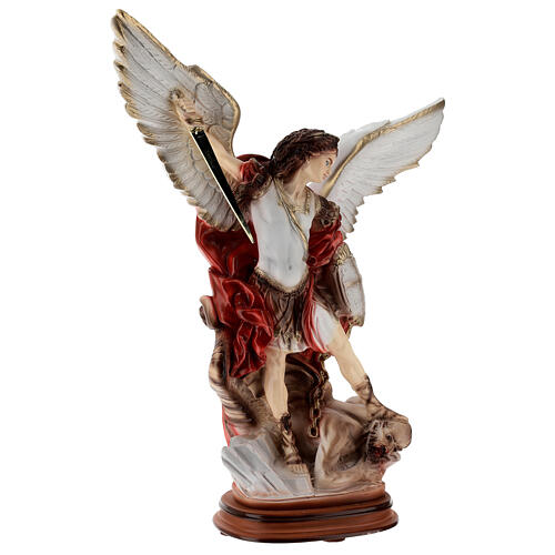 Statue, Erzengel Michael, aus Marmor-Pulver, 40 cm, AUSSEN 5
