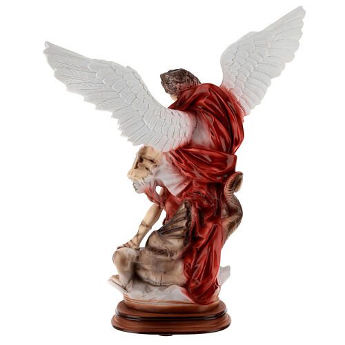 Statue, Erzengel Michael, aus Marmor-Pulver, 40 cm, AUSSEN 6
