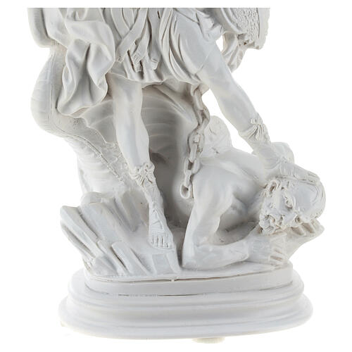 Estatua San Miguel polvo mármol 40 cm blanco EXTERIOR 4