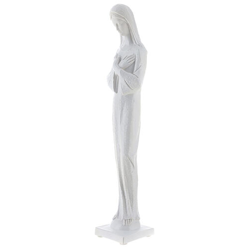 Gottesmutter, moderner Stil, Marmorpulver, weiß, 50 cm, AUßENBEREICH 3