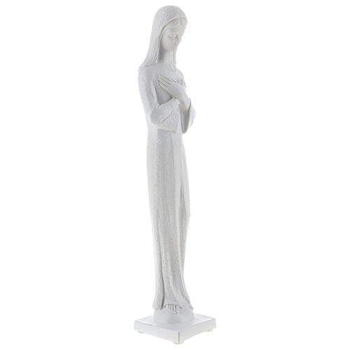 Gottesmutter, moderner Stil, Marmorpulver, weiß, 50 cm, AUßENBEREICH 5