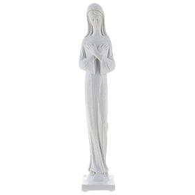 Sainte Vierge marbre blanc synthétique moderne 50 cm EXTÉRIEUR