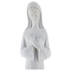 Imagem Virgem Maria mármore sintético branco 50 cm PARA EXTERIOR