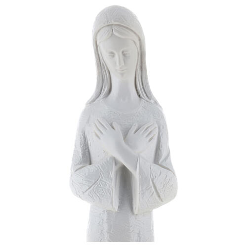 Virgin Mary statue in modern white synthetic marble 50 cm OUTDOOR 2