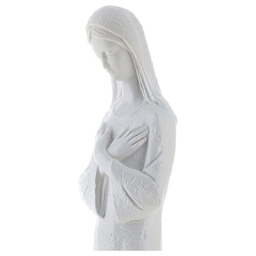 Virgin Mary statue in modern white synthetic marble 50 cm OUTDOOR 4