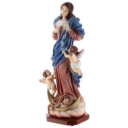 Estatua María que desata los nudos polvo mármol 30 cm EXTERIOR 4