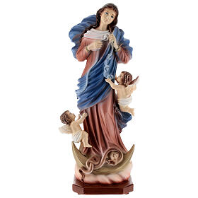 Statue Marie qui défait les noeuds poudre de marbre 30 cm EXTÉRIEUR