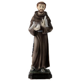 Saint Francis with doves, marble dust statue, 30 cm, OUTDOOR