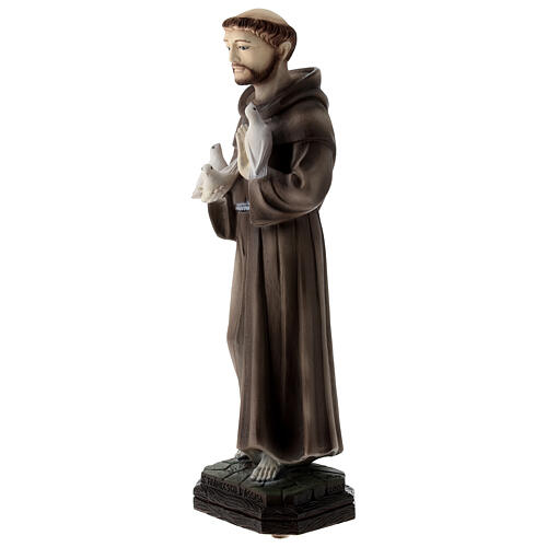 Statua San Francesco colombe polvere di marmo 30 cm ESTERNO 3