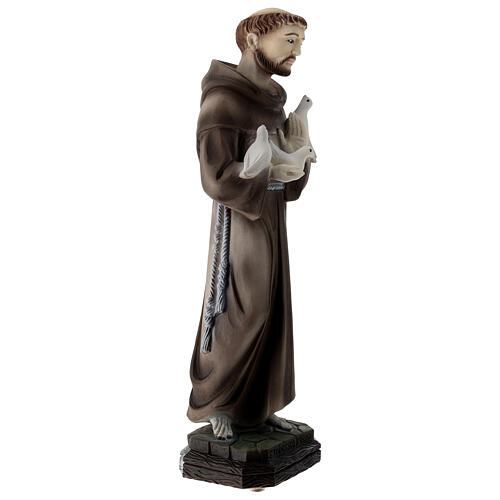 Statua San Francesco colombe polvere di marmo 30 cm ESTERNO 4