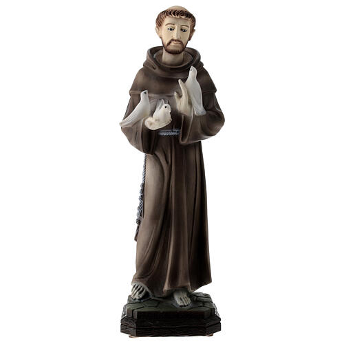 Figura Święty Franciszek gołębice proszek marmurowy 30 cm, NA ZEWNĄTRZ 1