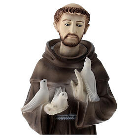 Statue of St. Francis doves in marble dust 30 cm OUTDOORS