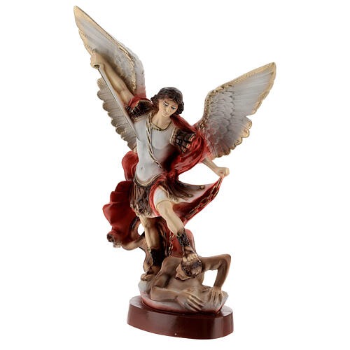 St Michael the Archangel statue in marble dust 30 cm for OUTDOORS 3