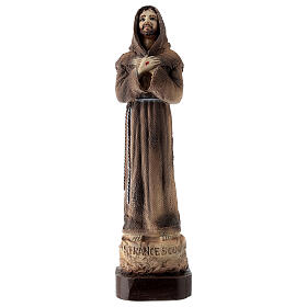 Heiliger Franziskus, Marmorpulver, farbig gefasst, 25 cm, AUßENBEREICH