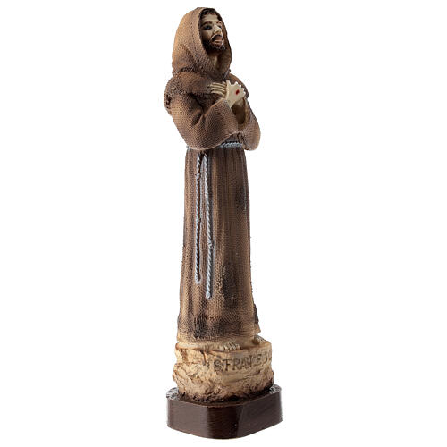 Heiliger Franziskus, Marmorpulver, farbig gefasst, 25 cm, AUßENBEREICH 4