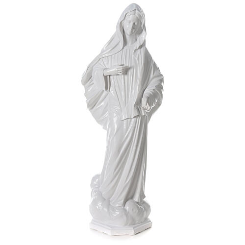 Our Lady of Medjugorje in white marble dust 150 cm OUTDOORS 1