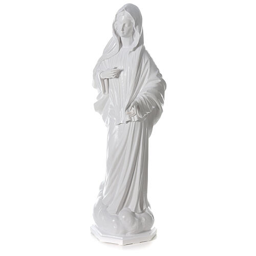 Our Lady of Medjugorje in white marble dust 150 cm OUTDOORS 3