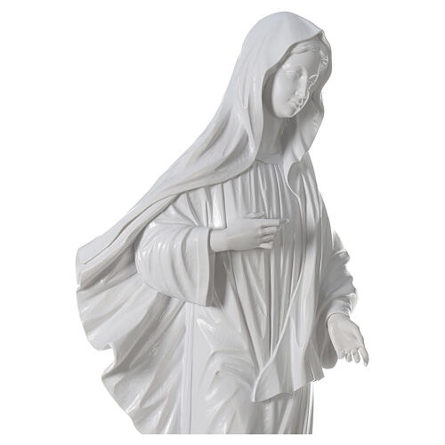 Our Lady of Medjugorje in white marble dust 150 cm OUTDOORS 4