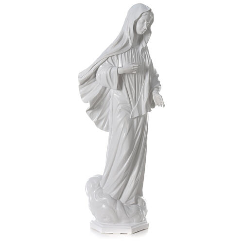 Our Lady of Medjugorje in white marble dust 150 cm OUTDOORS 5