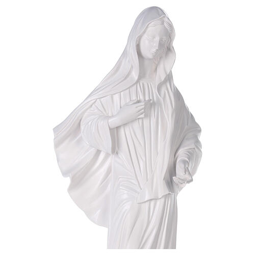 Nossa Senhora de Medjugorje com igreja imagem pó de mármore branco 90 cm PARA EXTERIOR 2