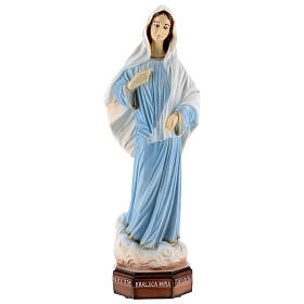 Notre-Dame de Medjugorje robe bleue poudre de marbre 30 cm EXTÉRIEUR