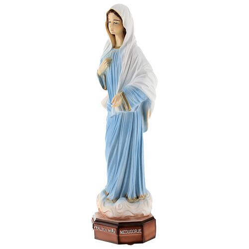 Our Lady of Medjugorje robes in blue marble dust 30 cm OUTDOOR 3