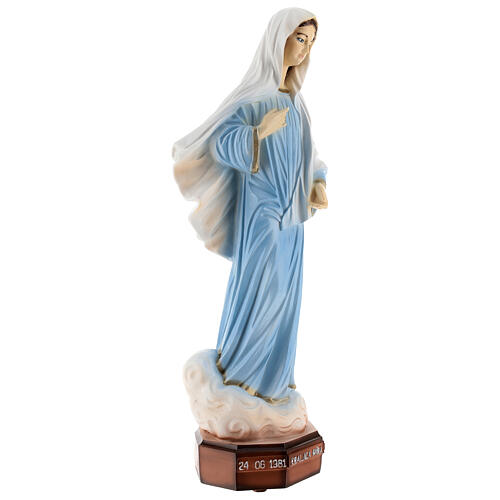 Our Lady of Medjugorje robes in blue marble dust 30 cm OUTDOOR 4
