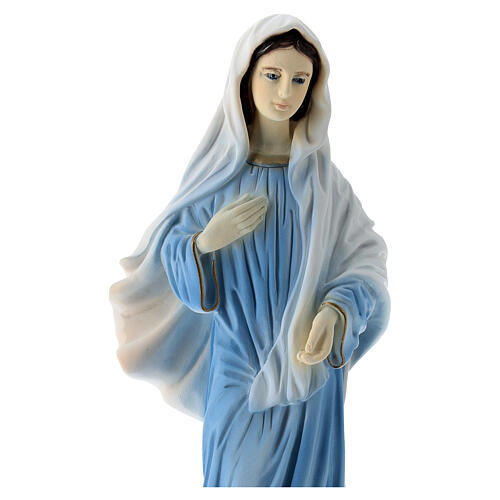 Nossa Senhora de Medjugorje veste azul pó de mármore 20 cm 2