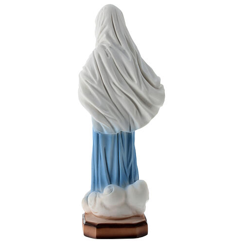 Nossa Senhora de Medjugorje veste azul pó de mármore 20 cm 5