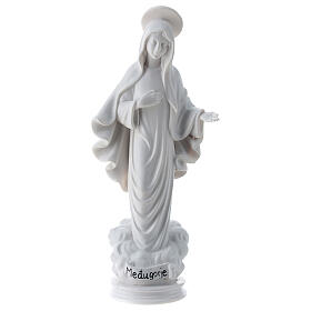 Our Lady of Medjugorje in white marble dust 15 cm
