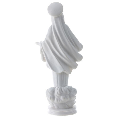 Our Lady of Medjugorje in white marble dust 15 cm 5