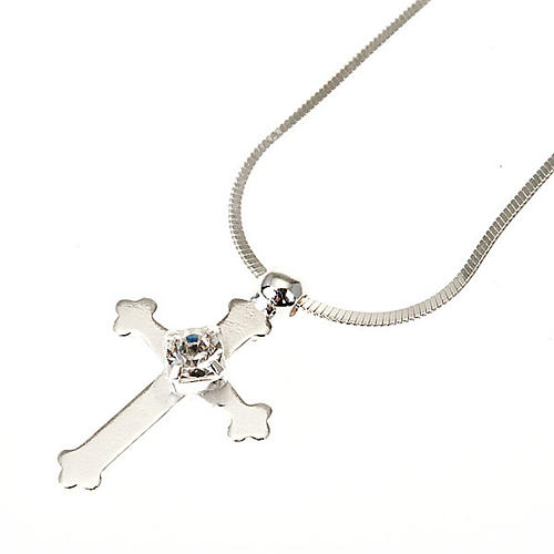 Cross necklace silver 925 and strass 1
