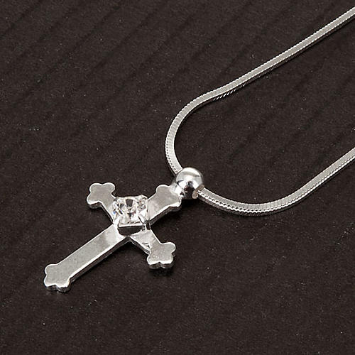 Cross necklace silver 925 and strass 5