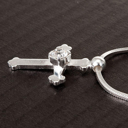 Collana Argento 925 croce e strass 3
