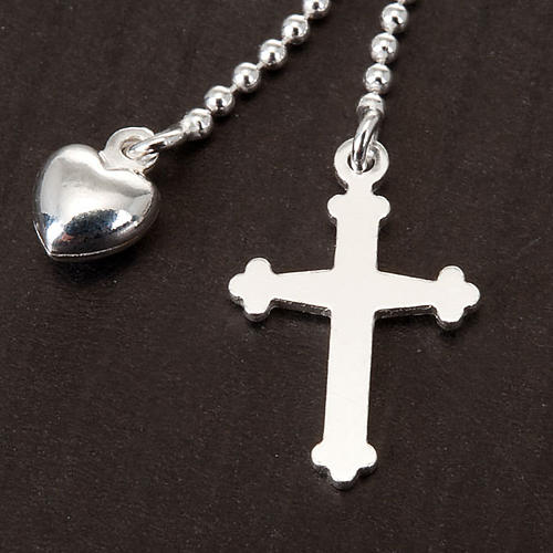 Collana Argento 925 croce e cuore 2