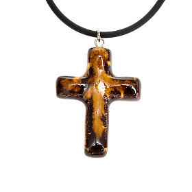 Croix pendentif en céramique
