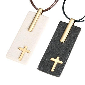 Pendentif en gres et porcelaine rectangulaire