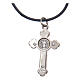 Necklace with St. Benedict Gothic cross, blue 4x2cm s5