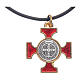 Necklace with St. Benedict Celtic cross, red 2.5x2.5cm s3