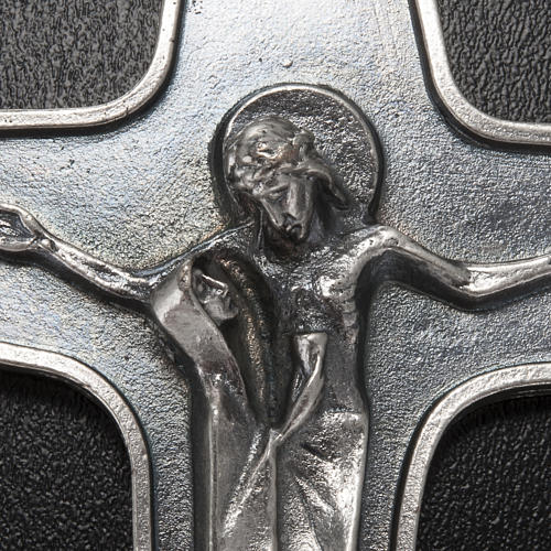 Pingente cruz metal Maria com cálice e Cristo 3