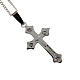 Cross pendant, trefoil in metal with rhinestones and chain s1